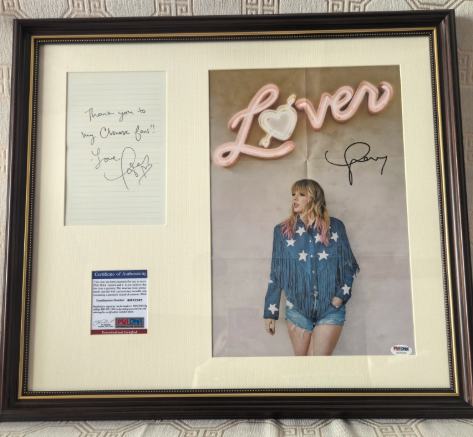 Taylor Swift – Lover Signed Framed Display with PSA COA