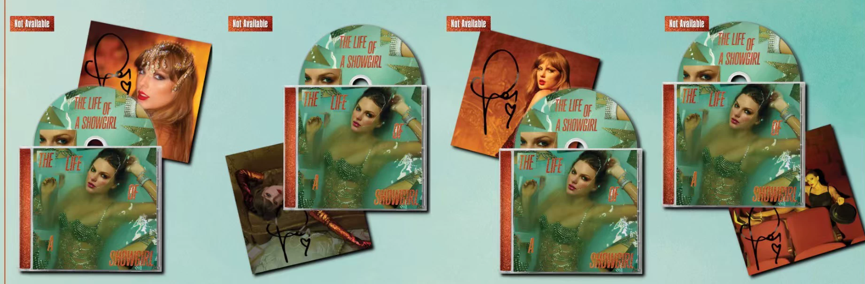 Taylor Swift – The Life of a Showgirl Signed CD Bundle 4 Versions