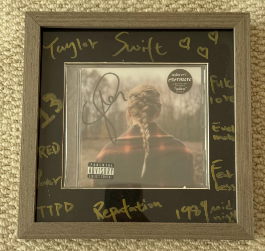 Taylor Swift – evermore Signed CD with Display Frame