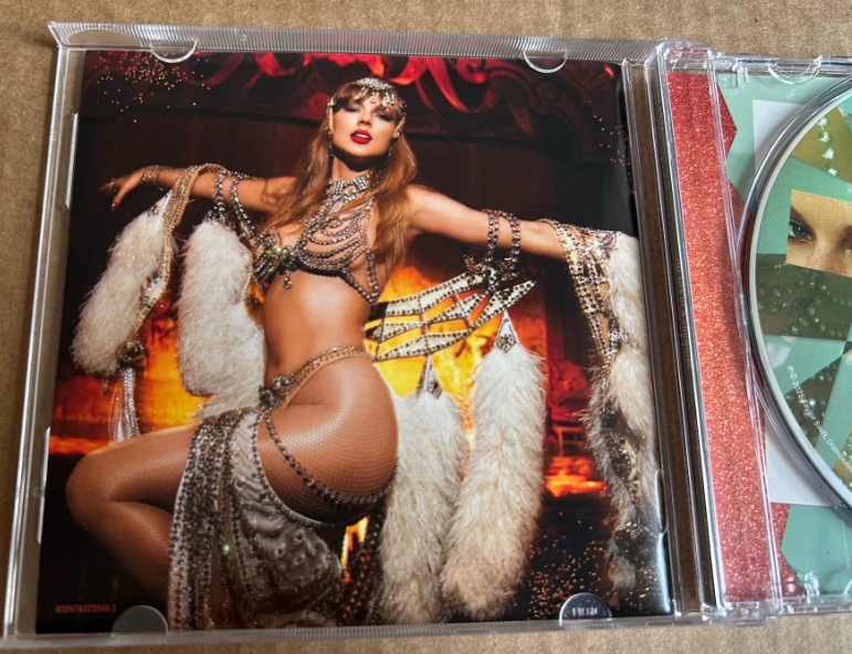 Taylor Swift – The Life of a Showgirl Signed CD Cover 1 – Heart Signature – Side Opened