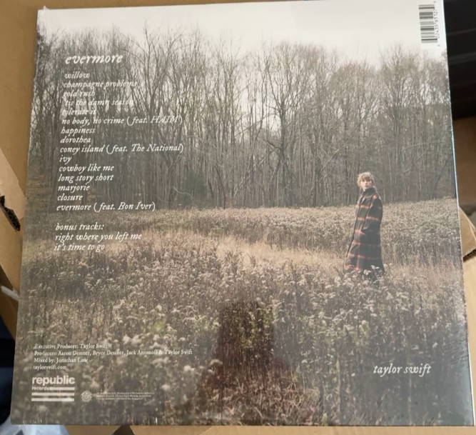 Taylor Swift – evermore Translucent Green Vinyl 2LP – Sealed with Sleeve Split