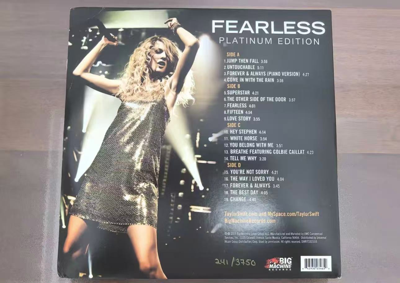 Taylor Swift Fearless RSD Metallic Gold Vinyl Limited Edition #241 Open Box Never Played Read Desc