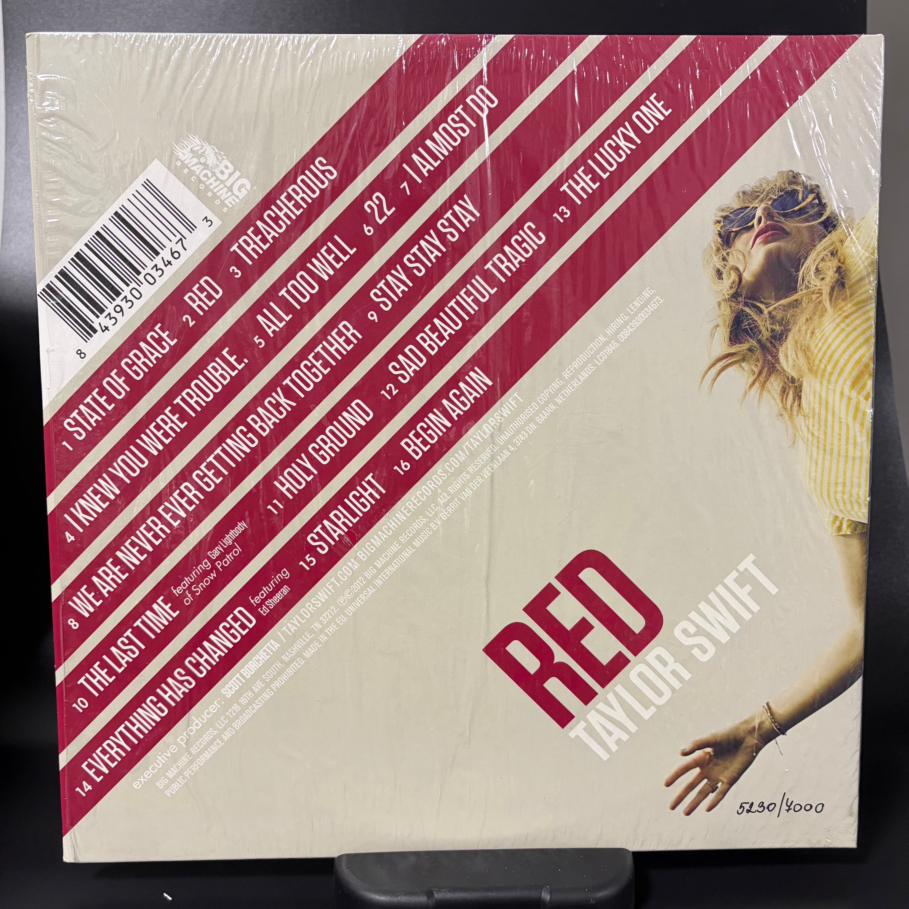 Taylor Swift Red Clear Vinyl (Numbered 5230, Opened Only, Perfect Condition)