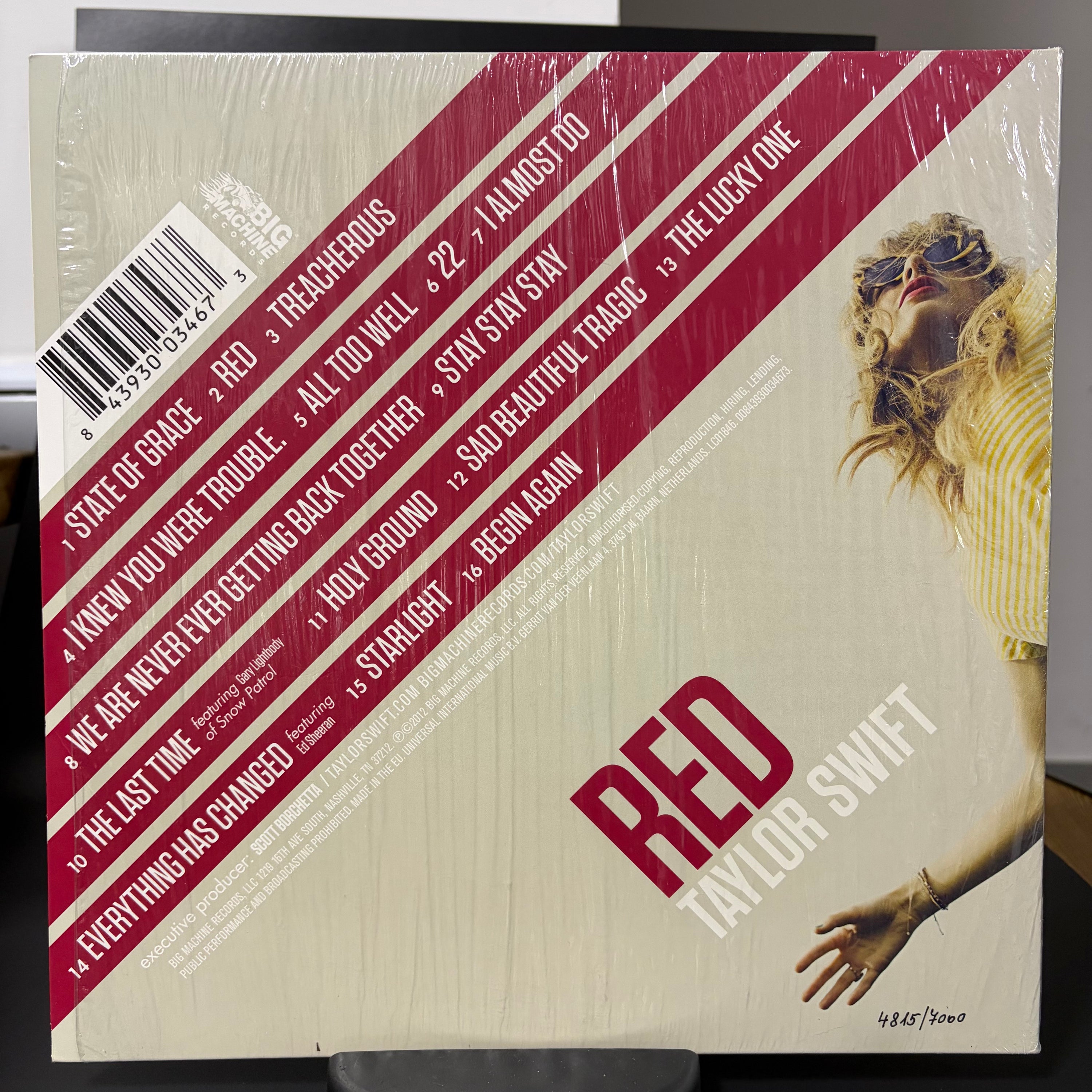 Taylor Swift Red Clear Vinyl (Numbered 4815, Opened Only, Perfect Condition)