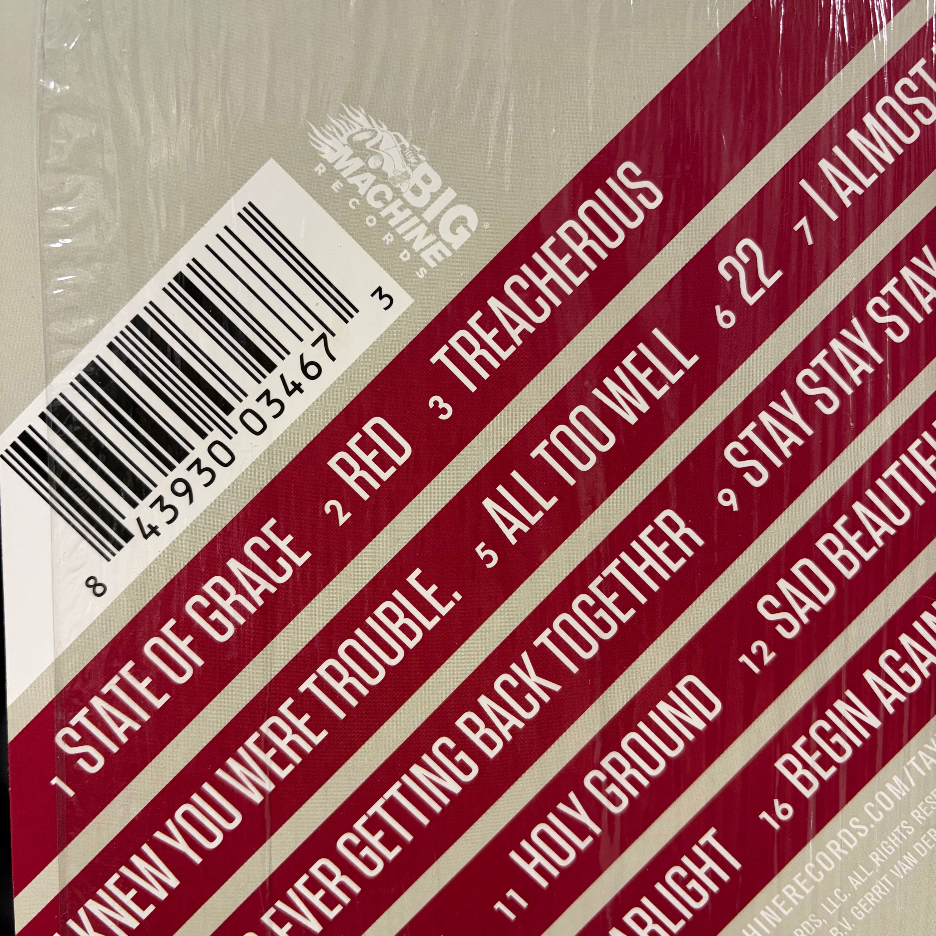 Taylor Swift Red Clear Vinyl (Numbered 4815, Opened Only, Perfect Condition)