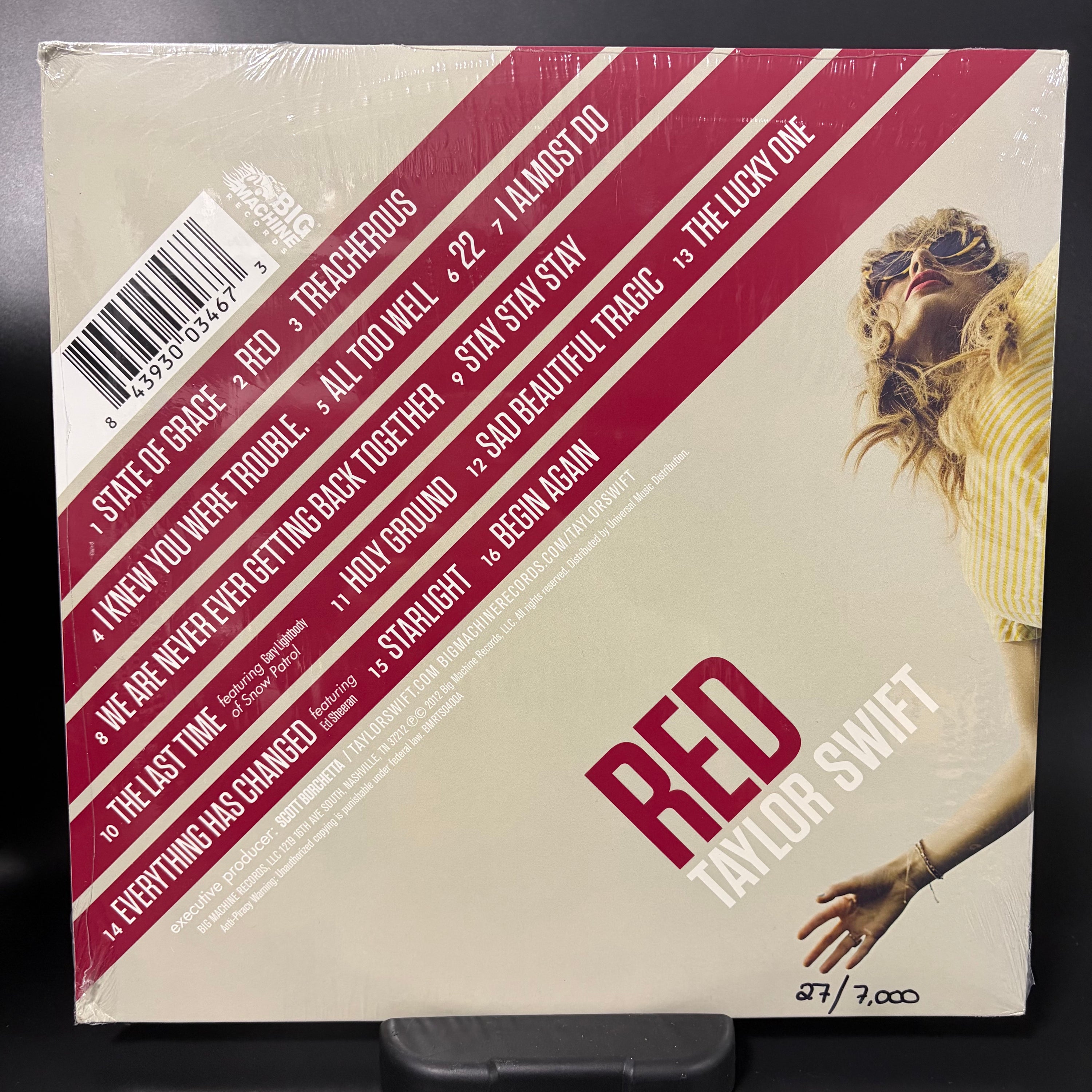 Taylor Swift Red Clear Vinyl (Numbered 27, Brand New Unopened)