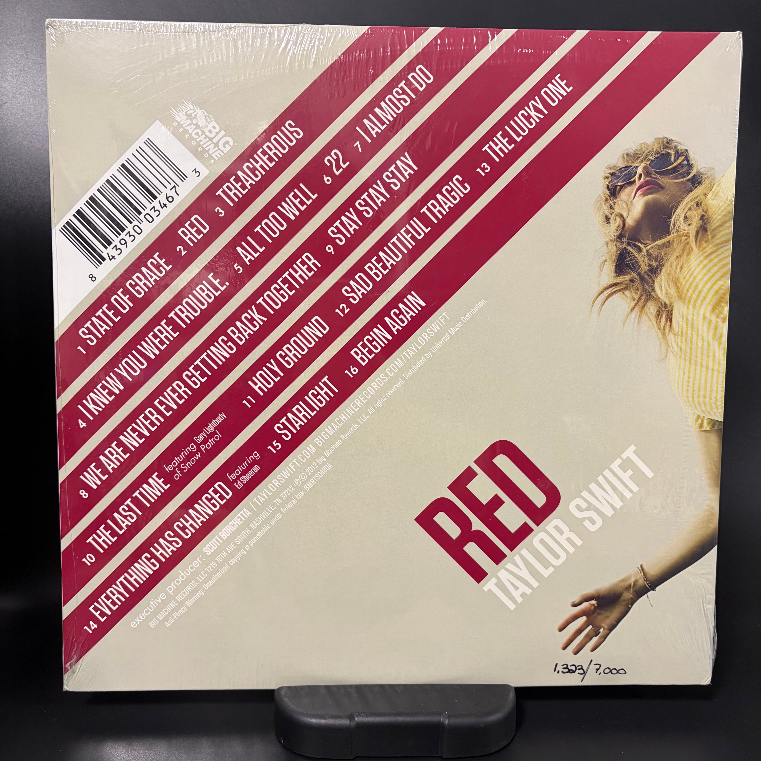 Taylor Swift Red Clear Vinyl (Numbered 1323, Brand New Unopened)