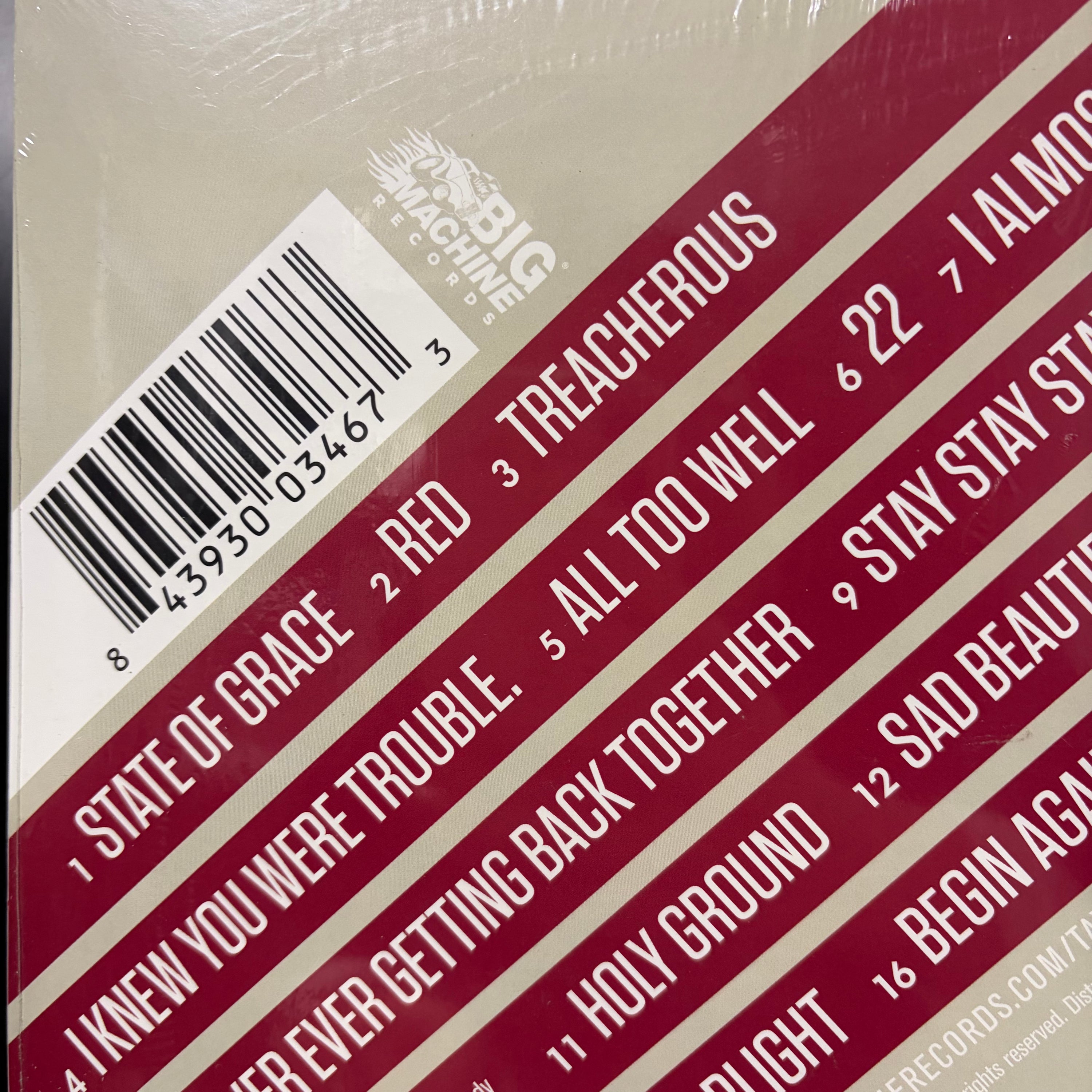Taylor Swift Red Clear Vinyl (Numbered 1323, Brand New Unopened)