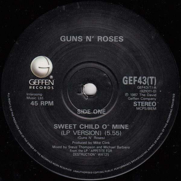Guns N' Roses : Sweet Child O' Mine (12", Single, Met)