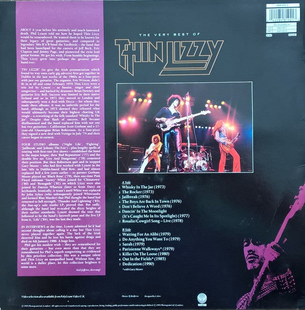 Thin Lizzy : Dedication: The Very Best Of Thin Lizzy (LP, Comp)