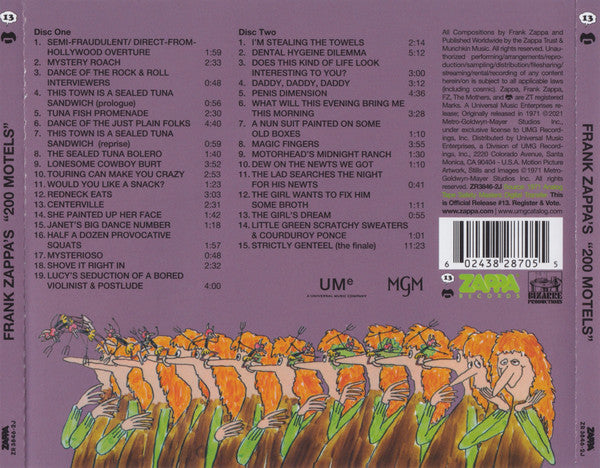 Frank Zappa Featuring The Mothers Of Invention*, The Royal Philharmonic Orchestra* : 200 Motels (Original Motion Picture Sound Track) (2xCD, Album, RE, RM)