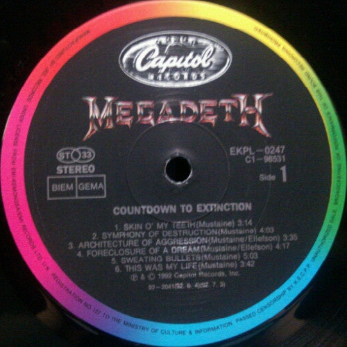 Megadeth : Countdown To Extinction (LP, Album)