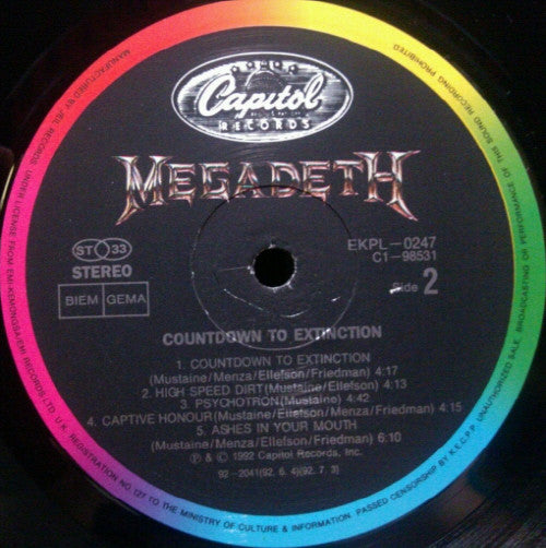Megadeth : Countdown To Extinction (LP, Album)