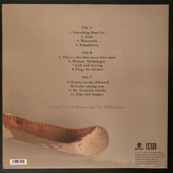 The Weakerthans : Left And Leaving (LP, Album, Ltd, RP, Ora)