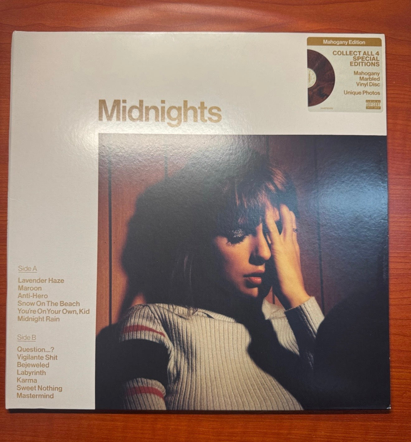 Taylor Swift Midnights Mahogany Marbled Vinyl LP Like New