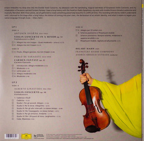 Antonín Dvořák ∙ Alberto Ginastera ∙ Pablo de Sarasate, Hilary Hahn, hr-Sinfonieorchester ∙ Andrés Orozco-Estrada : Eclipse (2xLP, Album)