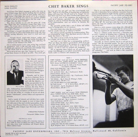 Chet Baker : Chet Baker Sings (LP, Album, Mono, RE)