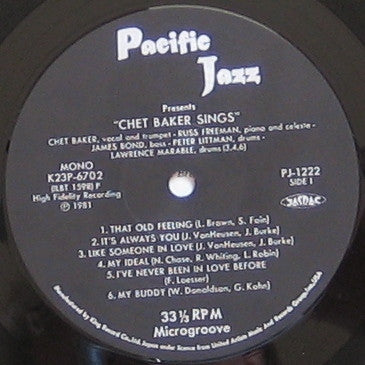 Chet Baker : Chet Baker Sings (LP, Album, Mono, RE)