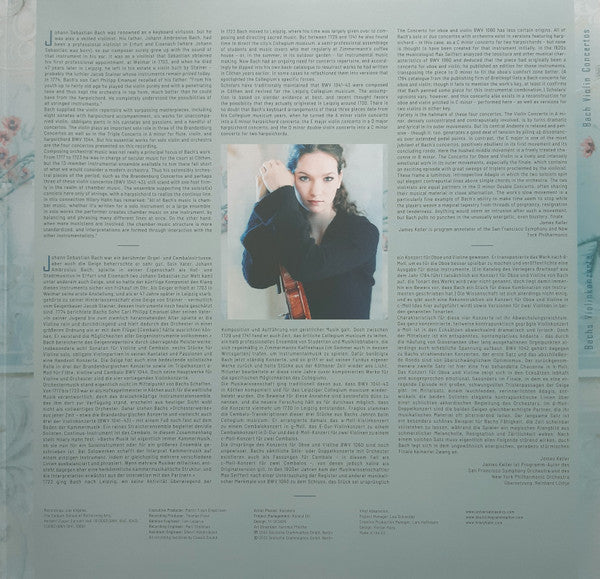 Hilary Hahn, The Los Angeles Chamber Orchestra, Jeffrey Kahane, Johann Sebastian Bach : Concertos (2xLP, Album, RE, 180)