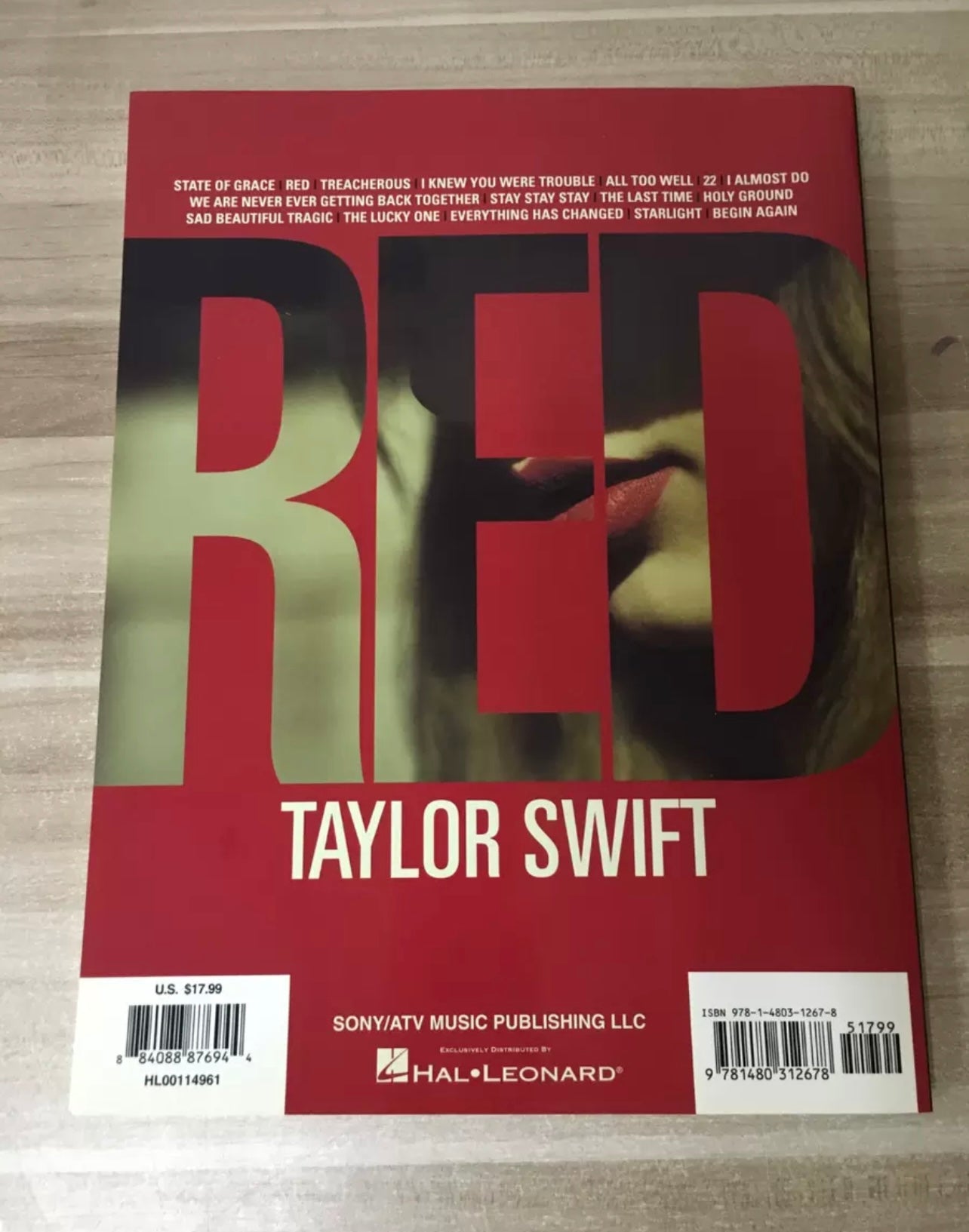[JUST AS SHOWN] Taylor Swift - Red Songbook (全新乐谱)