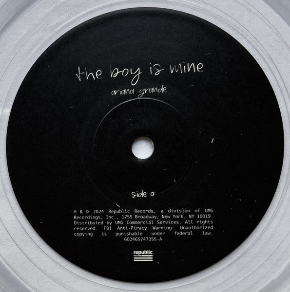 Ariana Grande : The Boy Is Mine (7", Single, Cle)