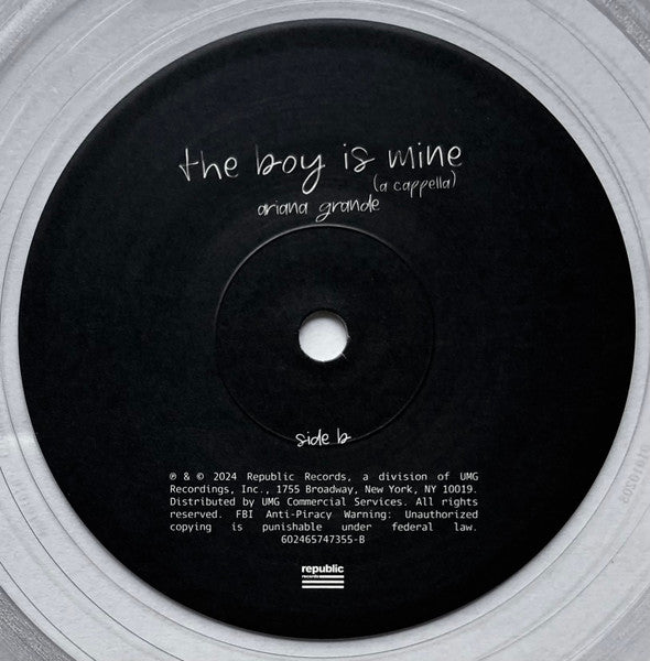 Ariana Grande : The Boy Is Mine (7", Single, Cle)