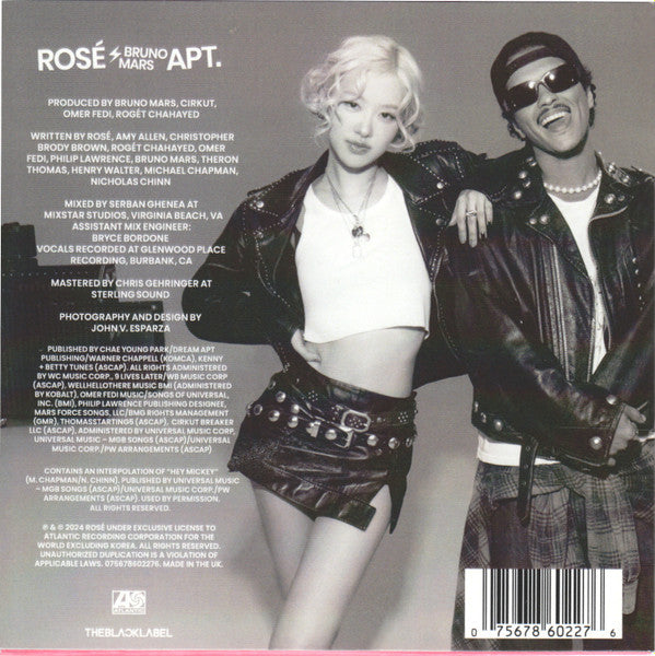 【新品未使用】ROSE & Bruno Mars / APT (CDS) Rosé & Bruno Mars – Apt. CD Single - Amazon.com Music