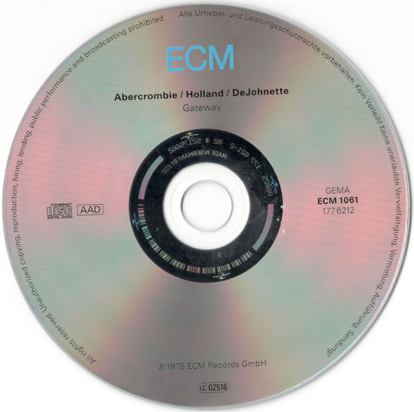John Abercrombie, Dave Holland, Jack DeJohnette : Gateway (CD, Album, RE, Car)
