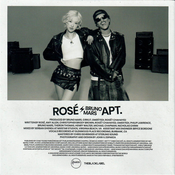 Rosé (2) ϟ Bruno Mars : Apt. (7", S/Sided, Single, Ltd, Whi)