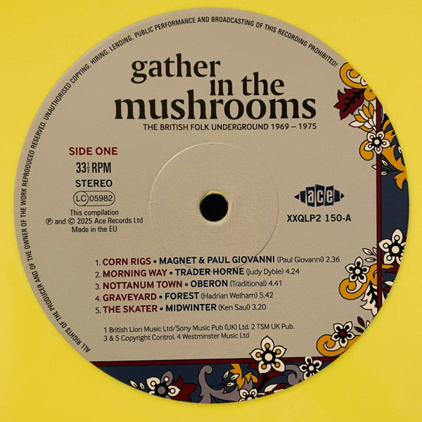 Various : Gather In The Mushrooms (The British Folk Underground 1969 - 1975) (2xLP, Comp, Ltd, Num, Yel)
