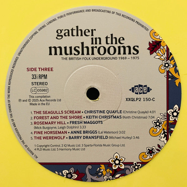 Various : Gather In The Mushrooms (The British Folk Underground 1969 - 1975) (2xLP, Comp, Ltd, Num, Yel)