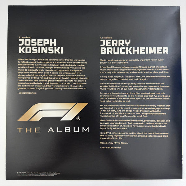 Various : F1 The Album (Music From F1 The Movie) (LP, Album, Dar)