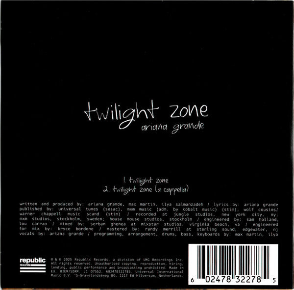 Ariana Grande : Twilight Zone (CD, Single, Ltd)