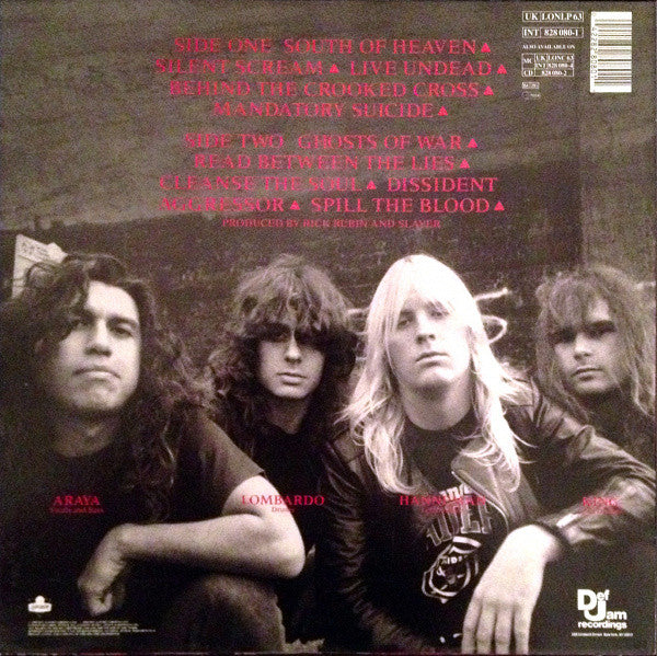 Slayer : South Of Heaven (LP, Album)