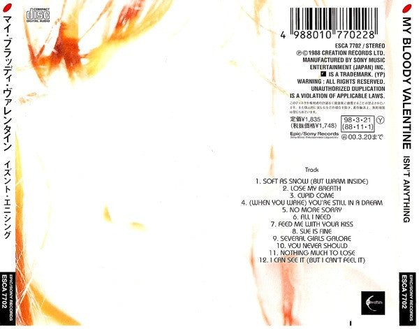 My Bloody Valentine : Isn't Anything (CD, Album, RE)