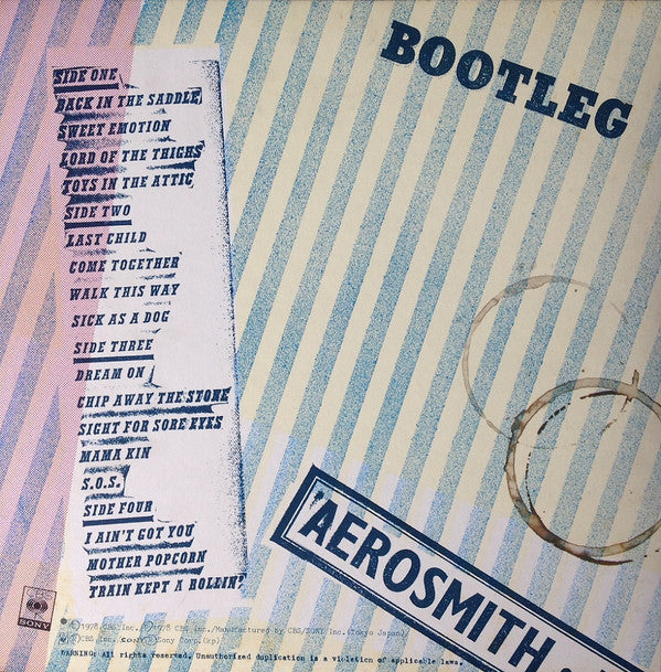 Aerosmith = Aerosmith : Live! Bootleg = ライヴ・ブートレッグ (2xLP, Album, Gat)