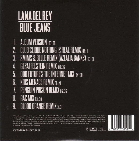 Lana Del Rey : Blue Jeans (CD, Single)