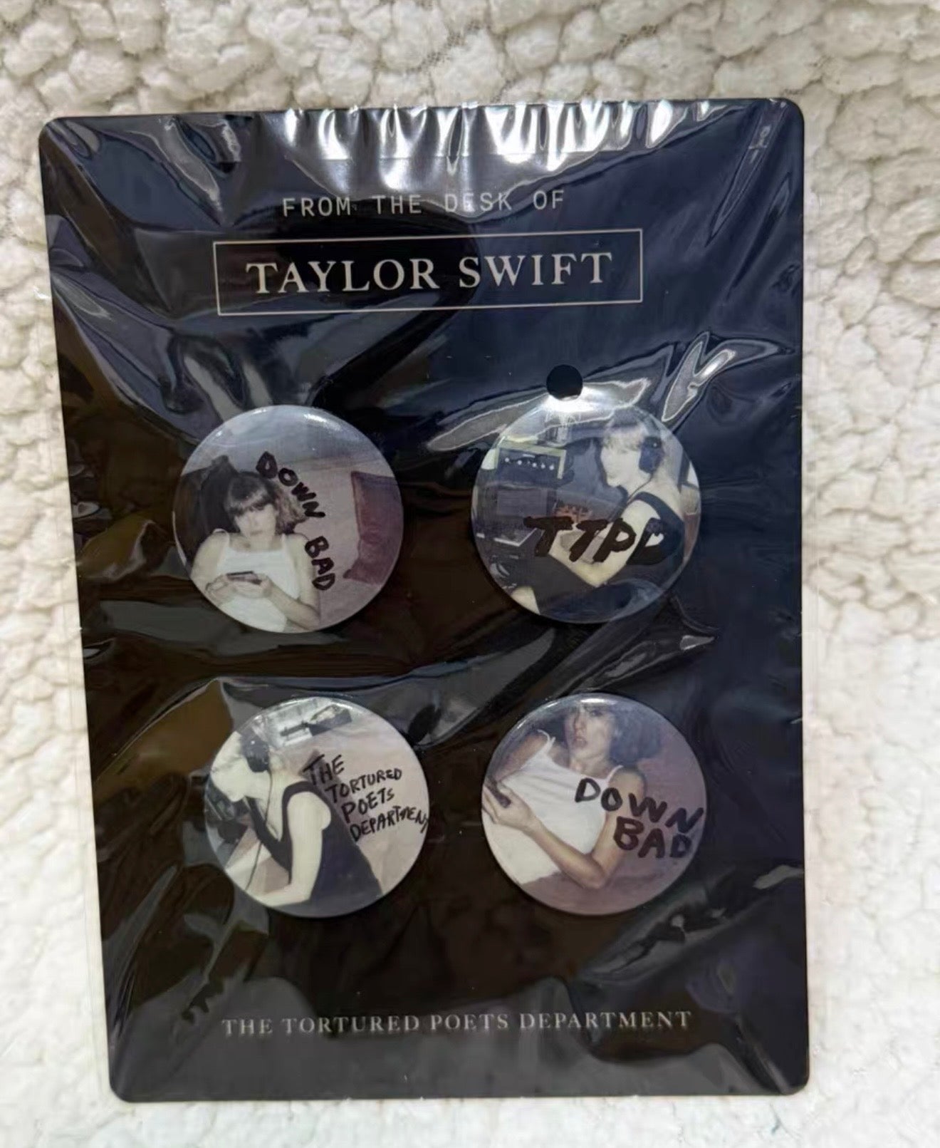 Taylor Swift TTPD Down Bad Official Button Pin Set - New