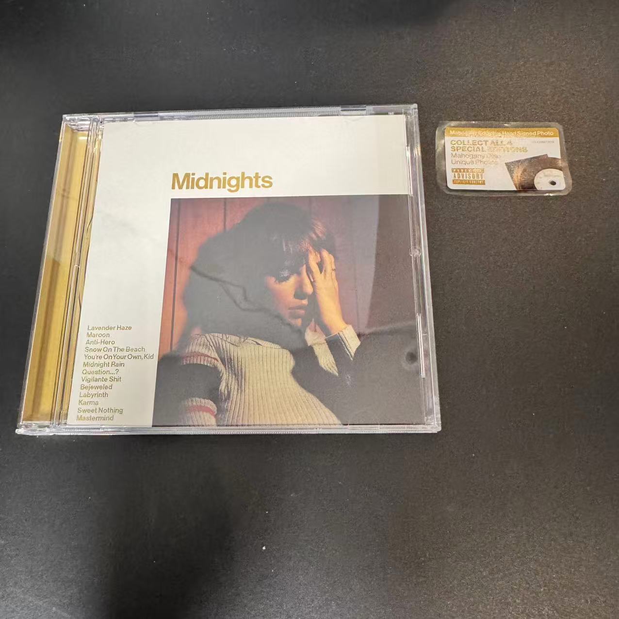 Taylor Swift Midnights Mahogany Edition Signed CD (Standard Signature, Opened on Side Only, New)