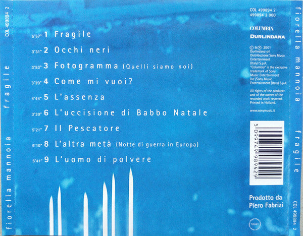 Fiorella Mannoia : Fragile (CD, Album)