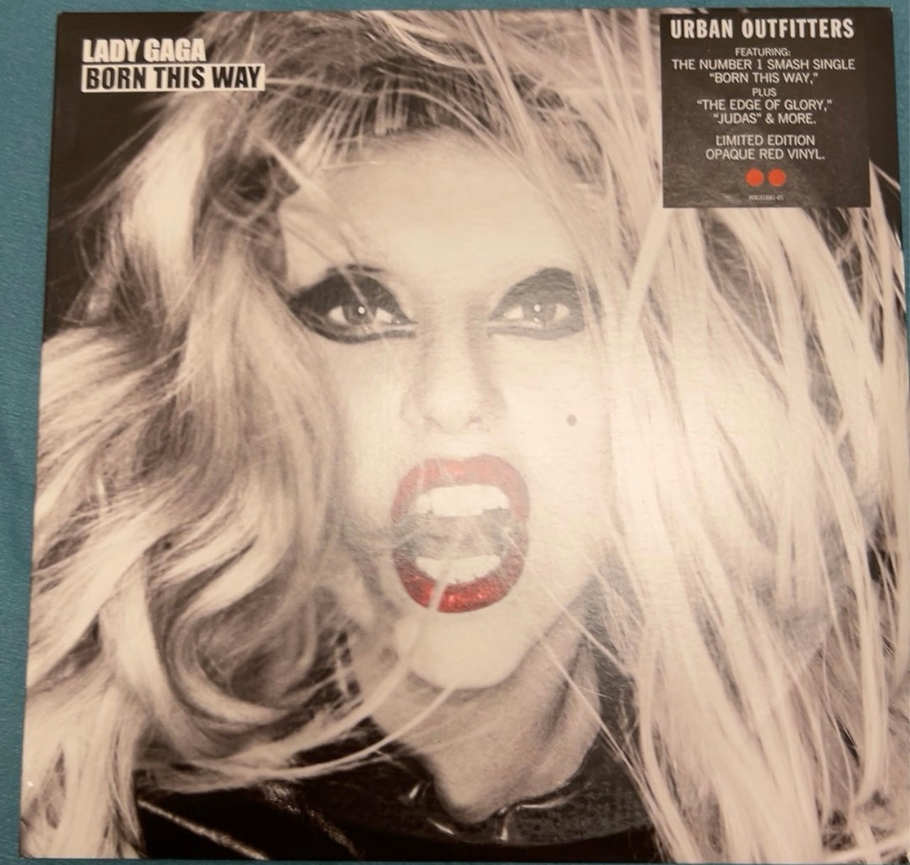 Lady Gaga Born This Way Urban Outfitters red vinyl LP (opened, out-of-print)