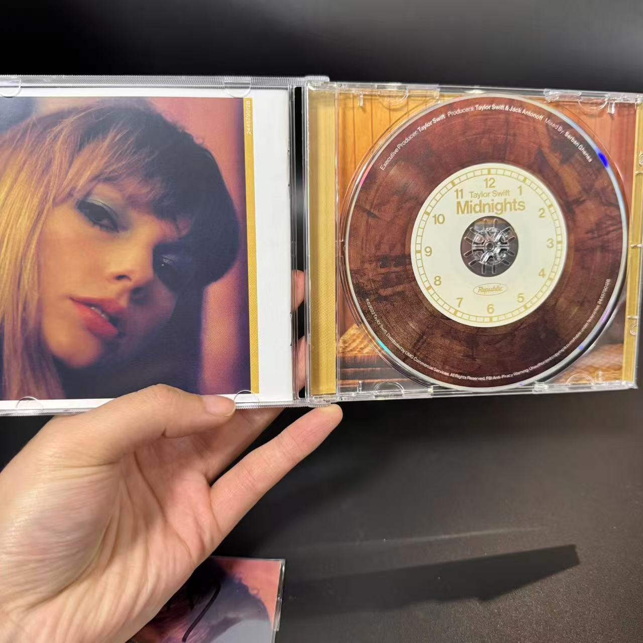 Taylor Swift Midnights Mahogany Edition Signed CD (Heart Signature, Side Opened Only)