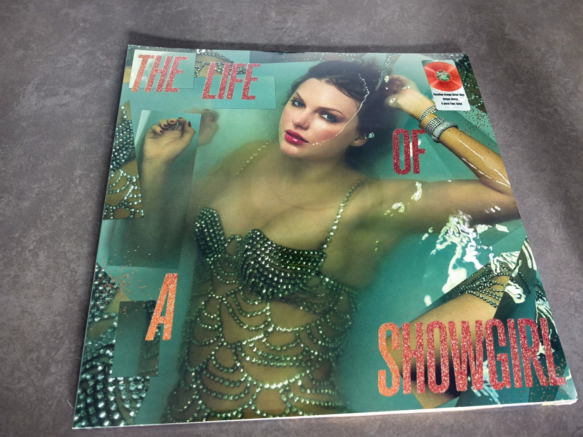 Taylor Swift – The Life of a Showgirl Portofino Orange Glitter Vinyl LP — Opened