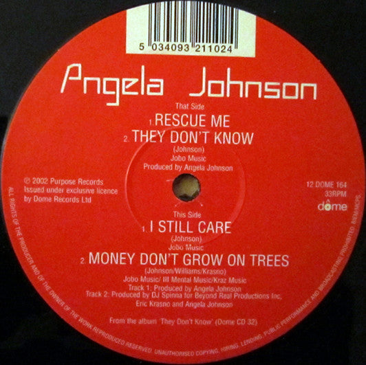 Angela Johnson : Rescue Me (12")