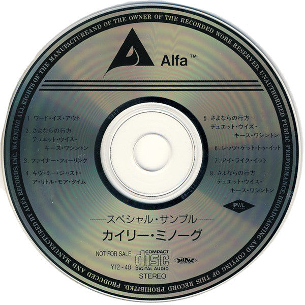 Kylie Minogue : Let's Get To It - Special Sample (CD, Promo, Smplr)