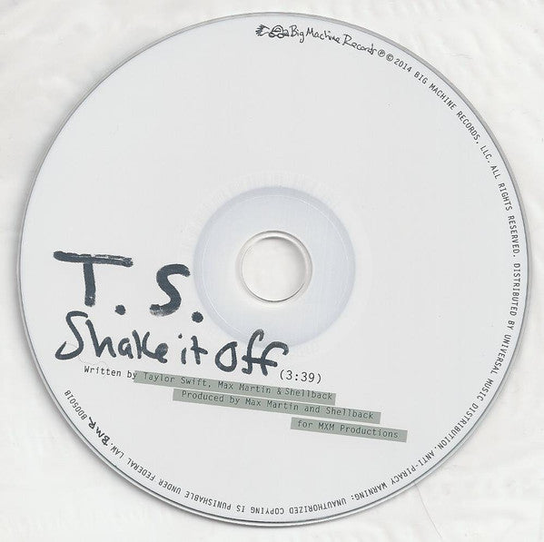【レア】Taylor Swift Shake it Off シングルCD Taylor Swift Shake It off CD Single 2014 RARE OOP for sale