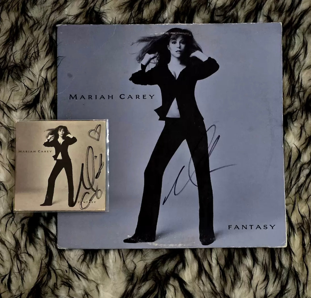 Mariah Carey Fantasy Autographed Vinyl Record & Cover