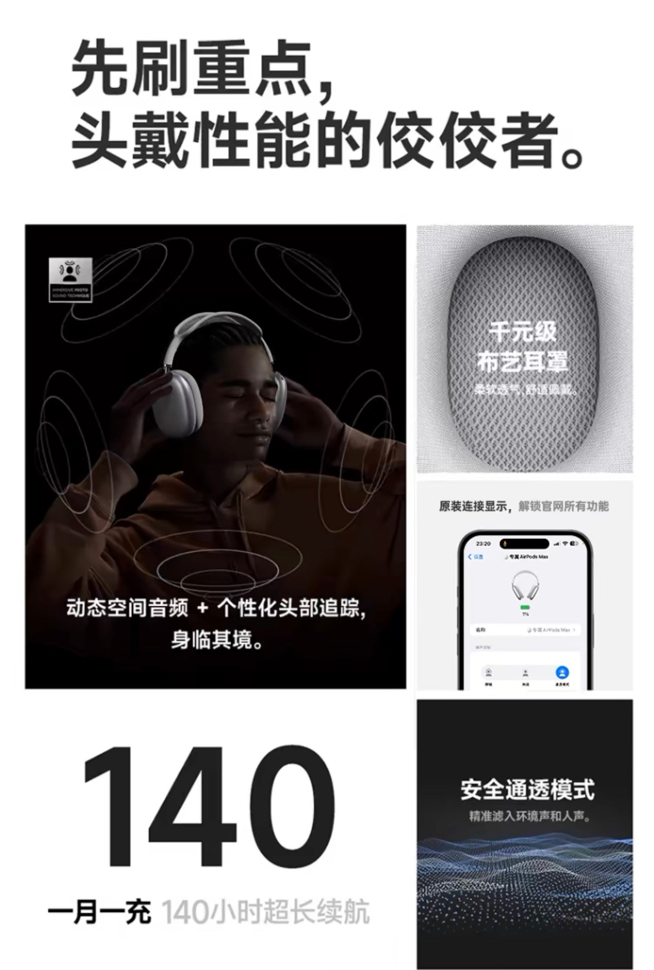 Wireless Over-Ear Headphones – Max 2024 High-Fidelity Noise-Cancelling 無線頭戴式耳機 – Max 2024高保真降噪耳機