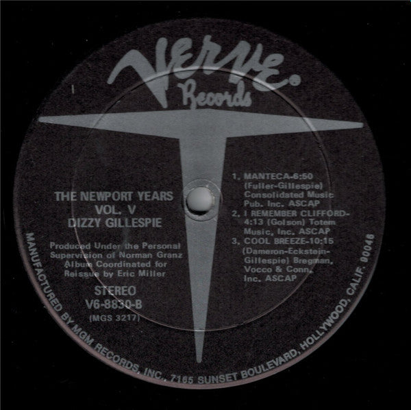 Dizzy Gillespie : The Newport Years Volume V (LP, Album, RE, RP)