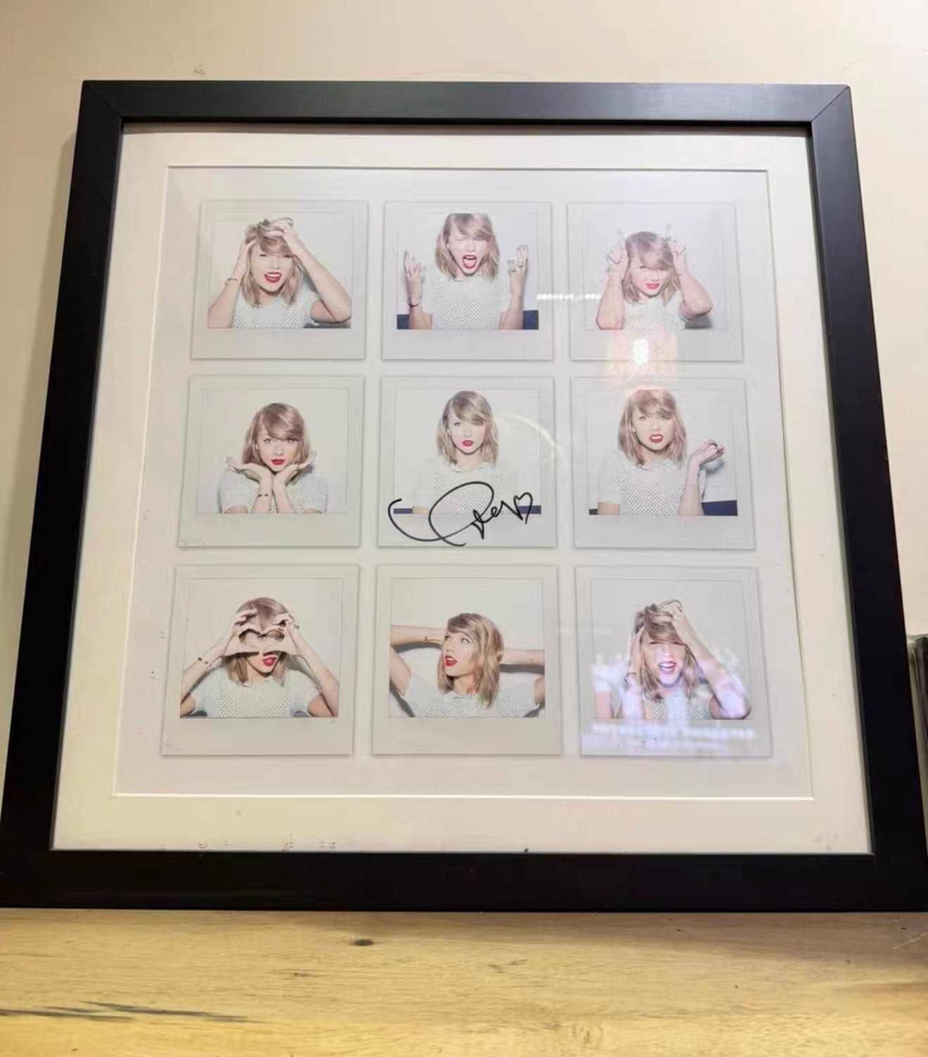 Taylor Swift Signed Heart Signature The Eras Tour Polaroid Collage Poster W/ Frame - Read Desc